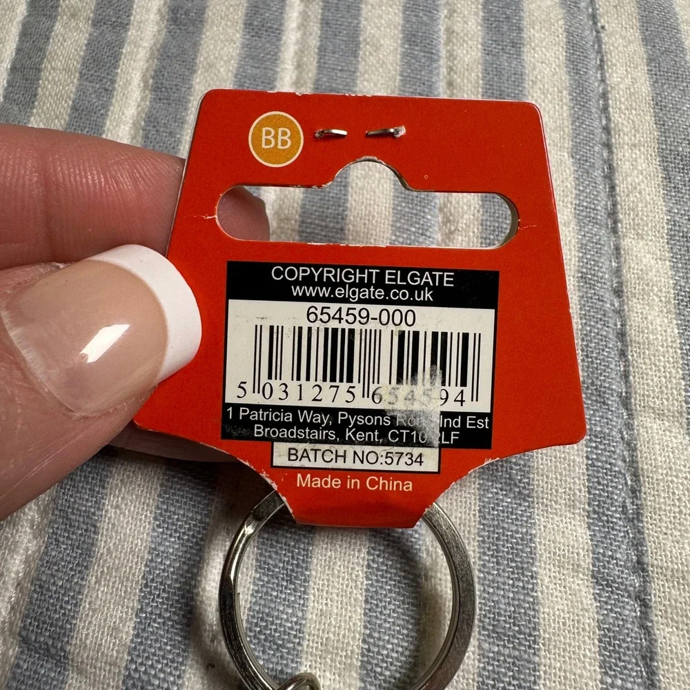 Elgate‎ Union Jack British Pound Sterling Sign Keychain Red Glitter Souvenir